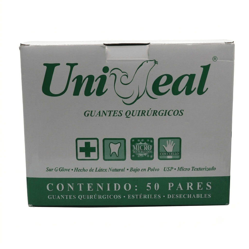 Guante Para Cirujano Desechable Talla 6.5 Con 50 Pares Uniseal