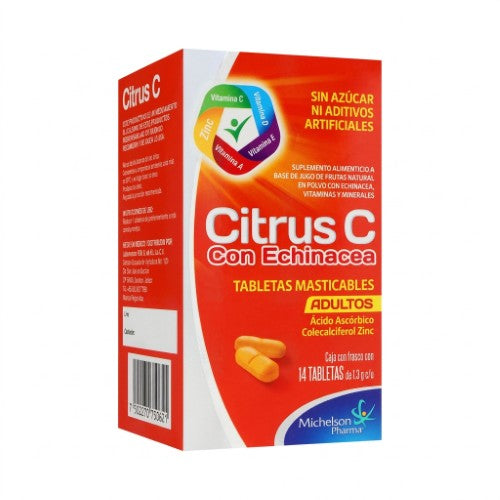 Citrus C Con Echinacea Adulto Con 14 Tabletas Masticables
