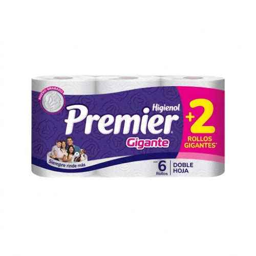 Papel Higienico Premier Gigante 400 Hojas Con 6 Rollos