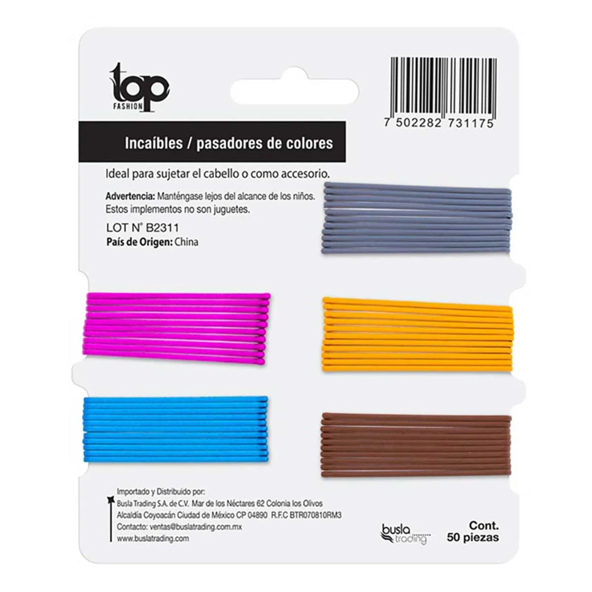 Pasadores Incaibles De Colores Con 50 Top Fashion