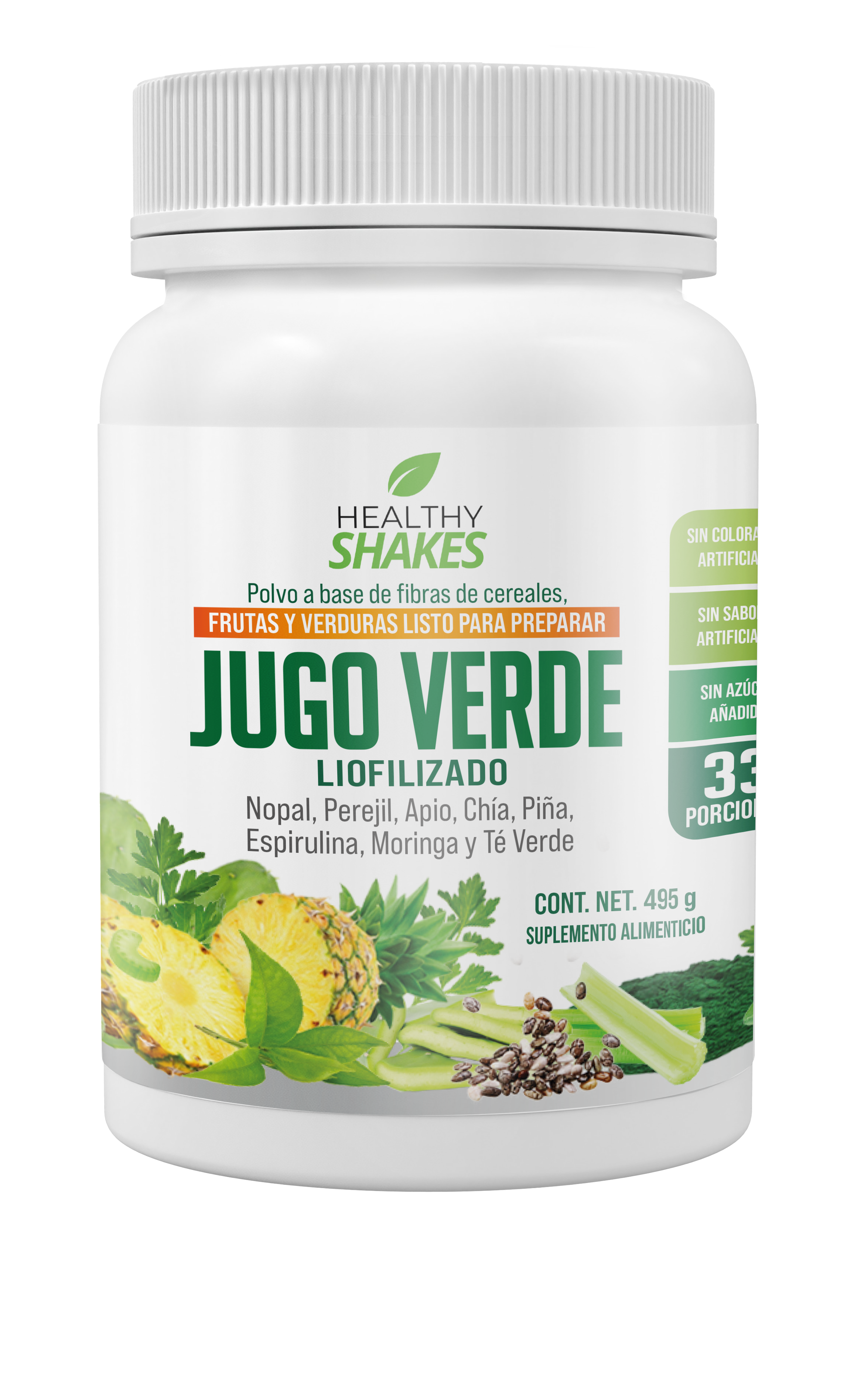 Jugo Verde Liofilizado Healthy Shakes 495 G