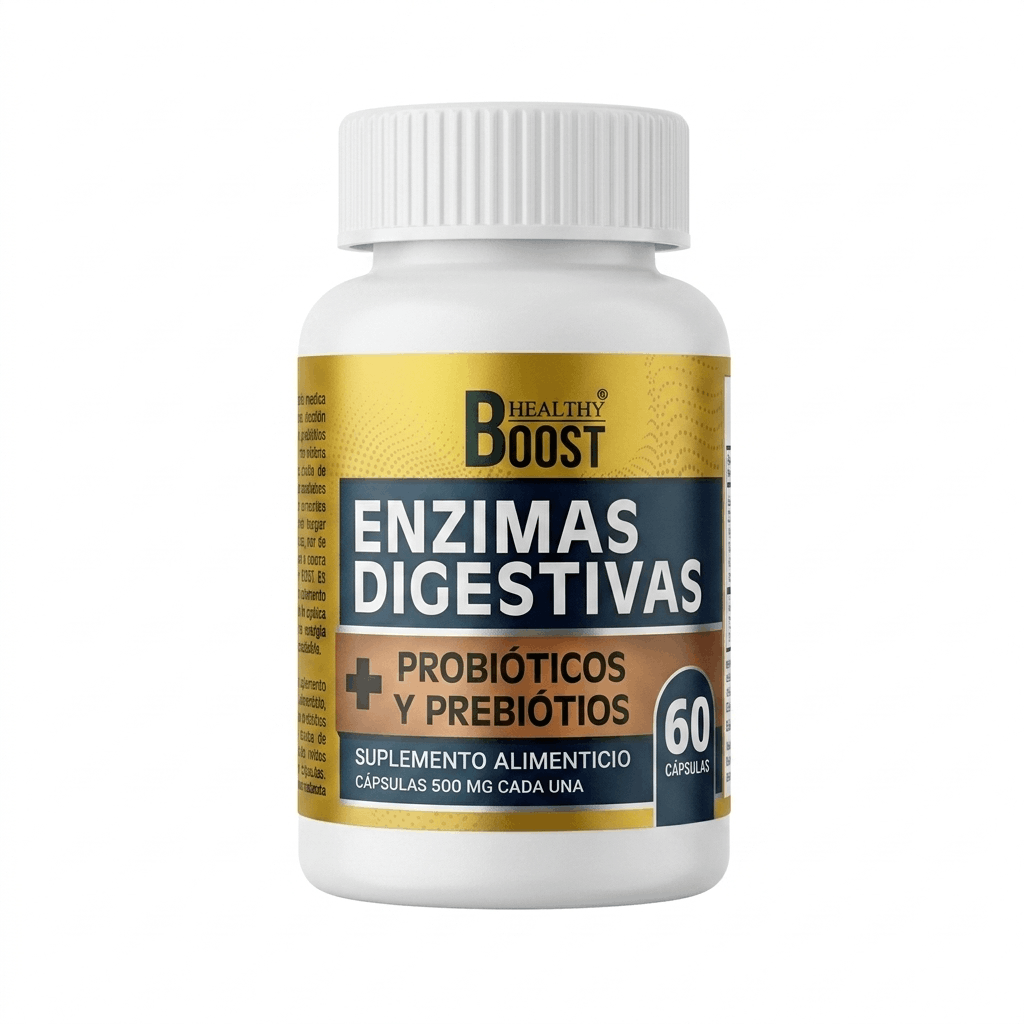 Enzimas Digestivas+Probioticos Y Prebioticos Con 60 Capsulas Healthy Boost
