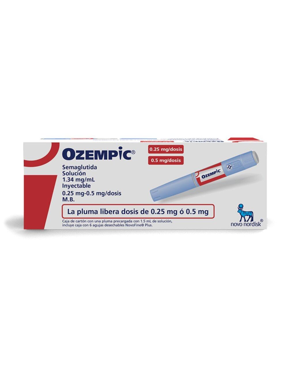 Ozempic 0.25/0.5 Mg Solucion Inyectable Pluma Prellenada Con 6 Agujas