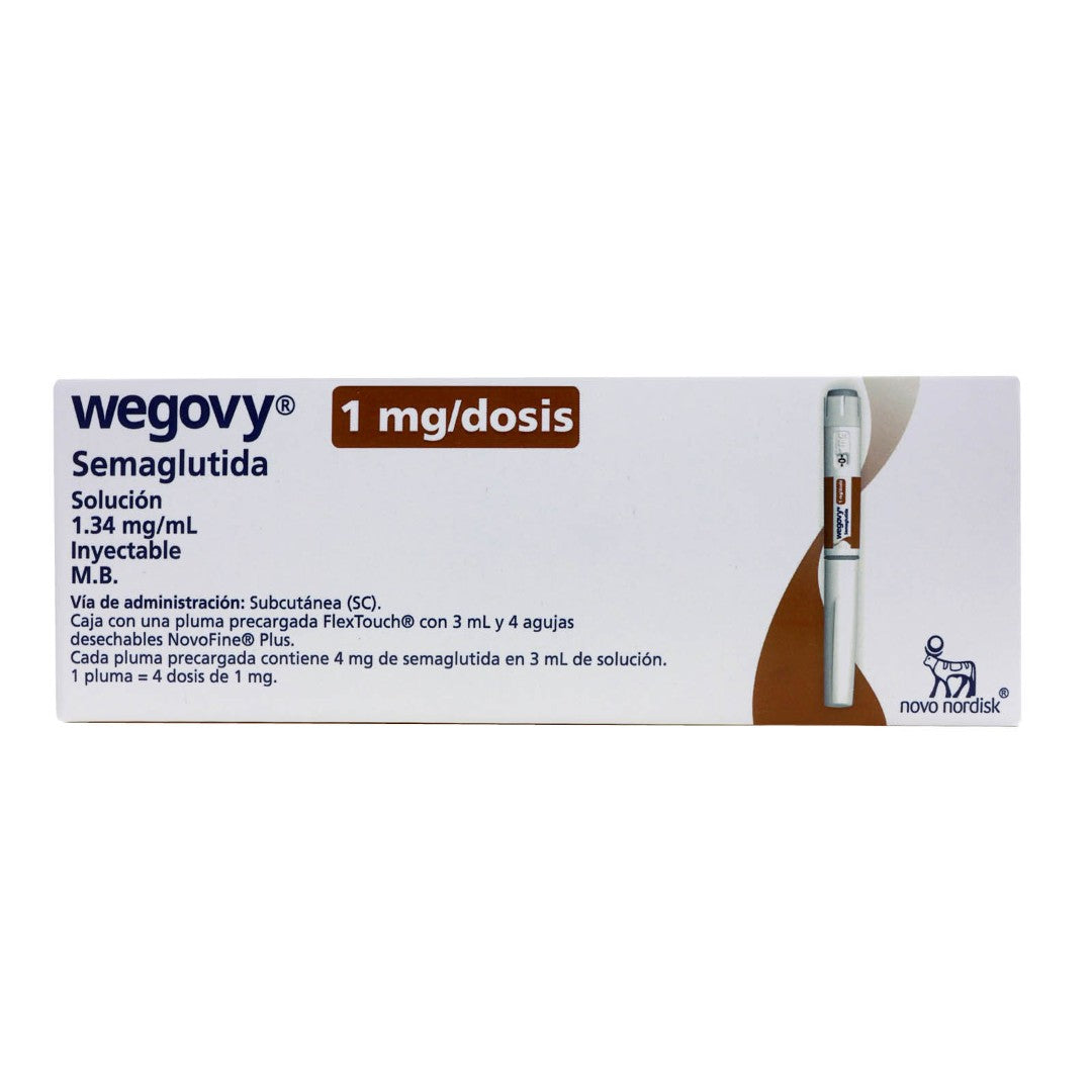 Wegovy 1 Mg Pluma Recargada 4 Dosis 1.34 Mg/Ml