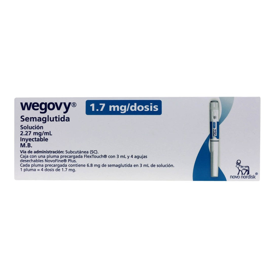 Wegovy 1.7 Mg Pluma Recargada 4 Dosis 2.27 Mg/Ml