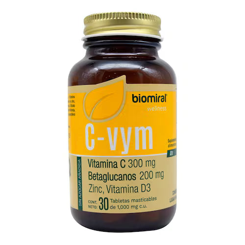 C-Vym (Vitamina C/Betaglucanos/Zinc Y Vitamina D3 Con 30 Tabletas