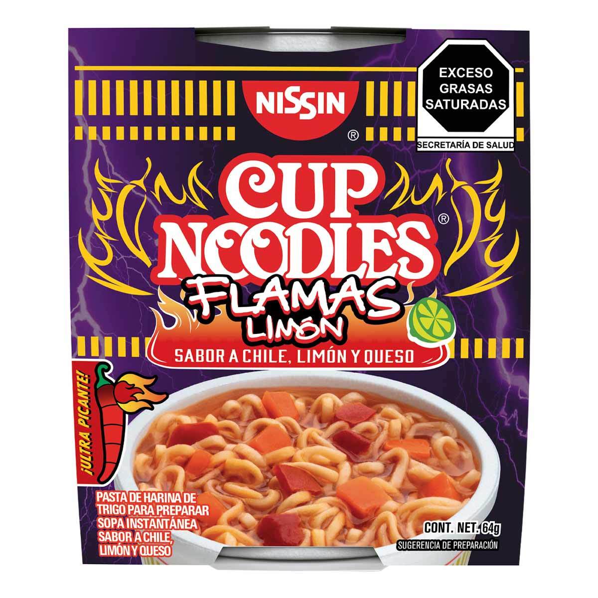 Sopa Nissin Cup Noodles Flamas Limon 64 G