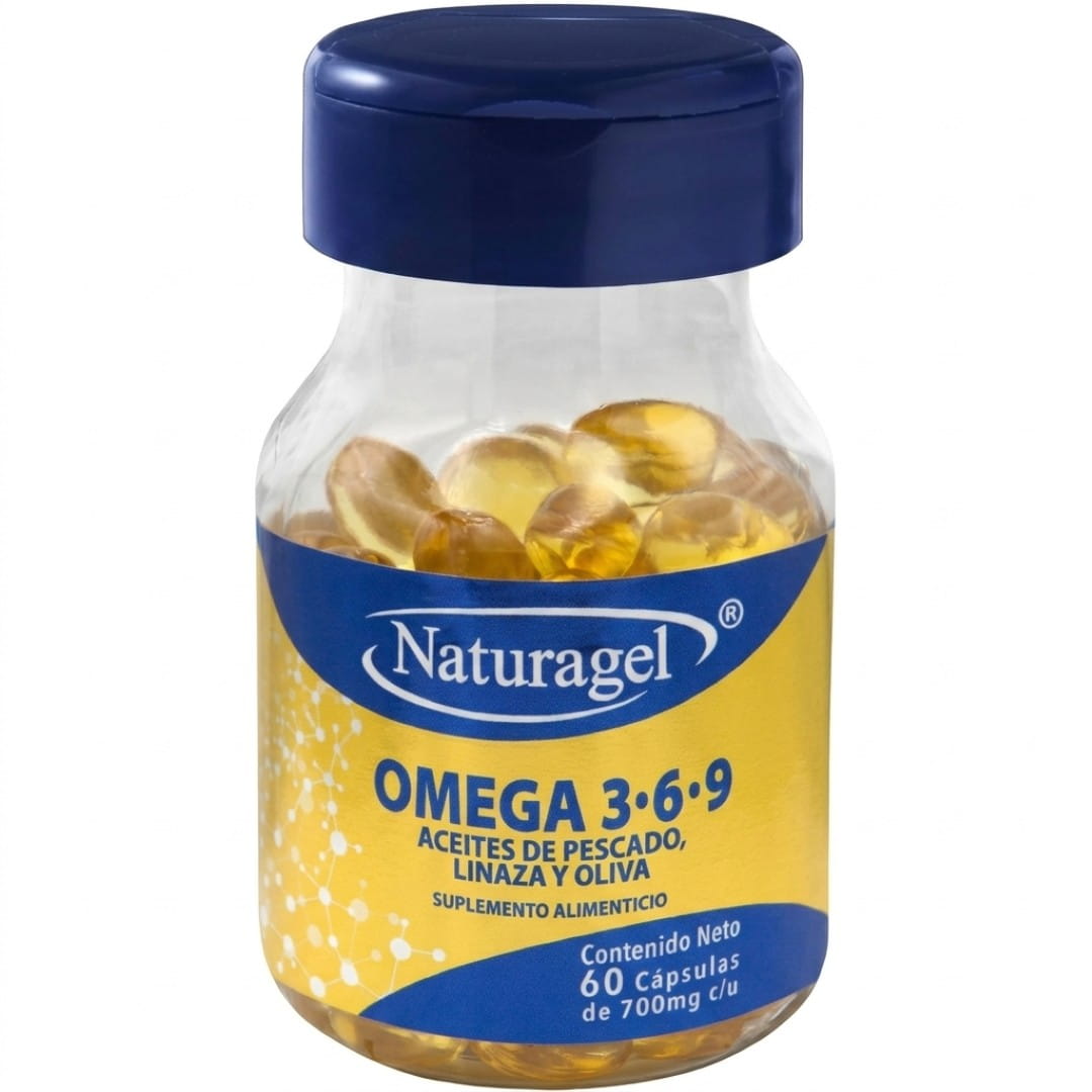 Omega 3,6,9 (Aceite De Pescado, Linaza Y Oliva) 700 Mg Con 60 Capsulas Naturagel