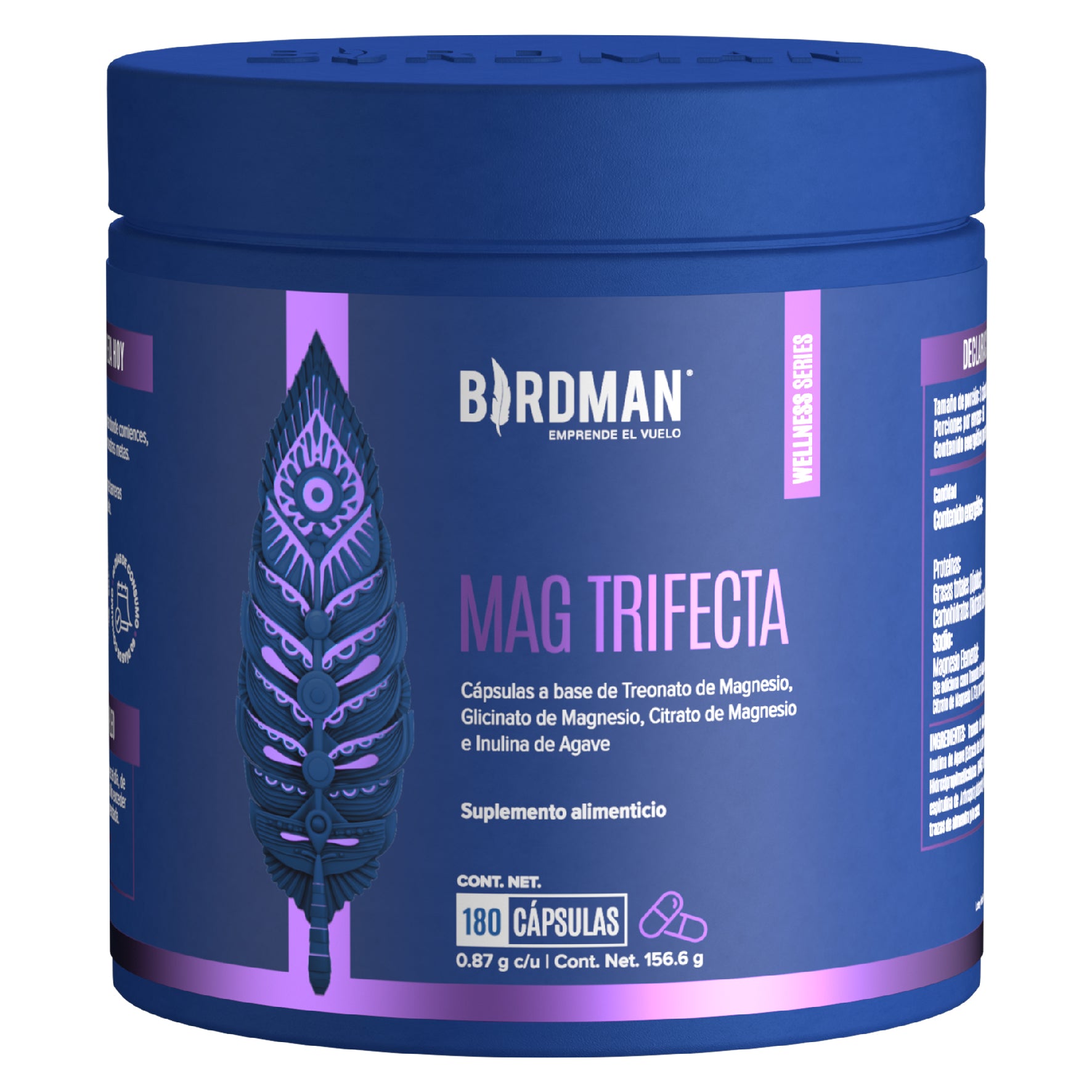 Mag Trifecta 3 En 1 (Magnesio) Con 180 Capsulas Birdman