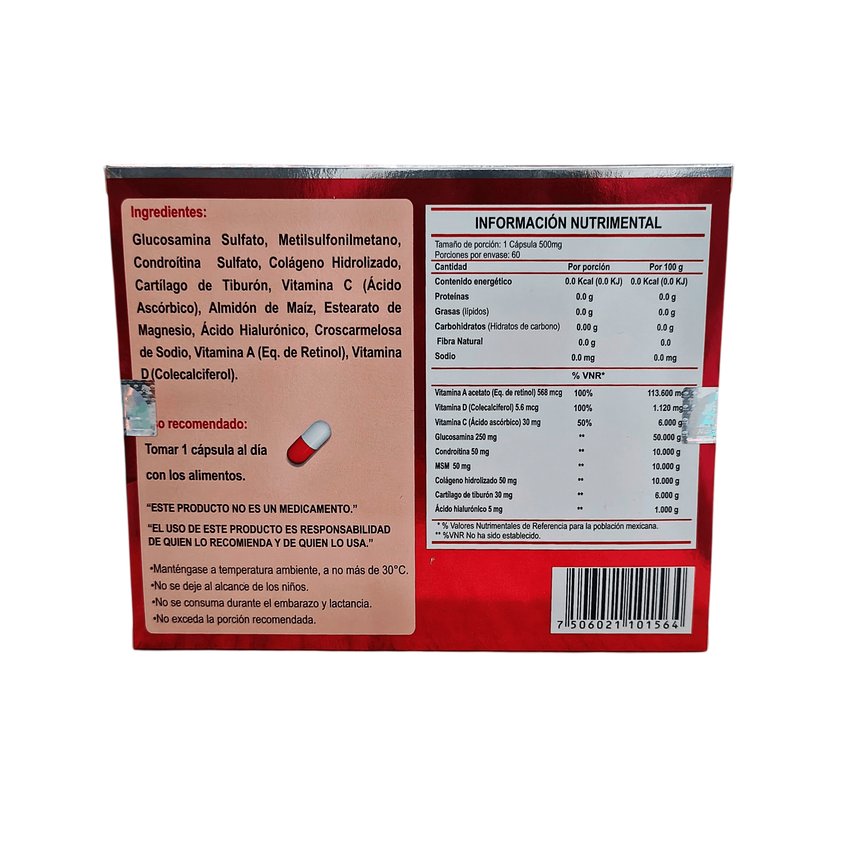 G-Fx Plus 500 Mg Con 60 Capsulas (Vitaminas A Y D/Colageno/Condroitina)