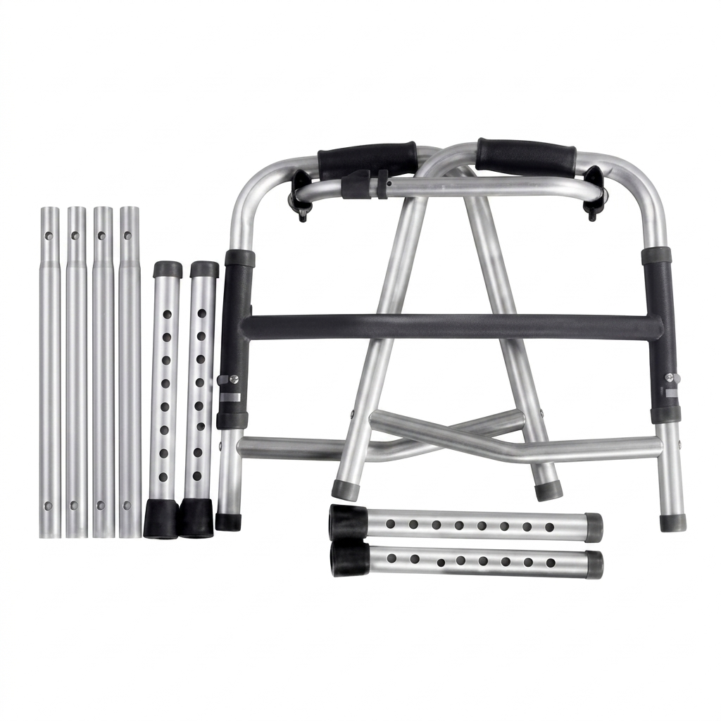 Ea100801Q Andadera Fija Kd Plata Aluminio Plegable Altura Ajustable
