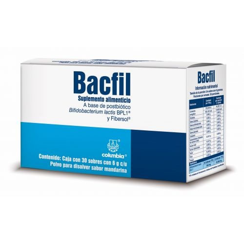 Bacfil Suplemento Alimenticio Mandarina Con 30 Sobres 6 G Polvo