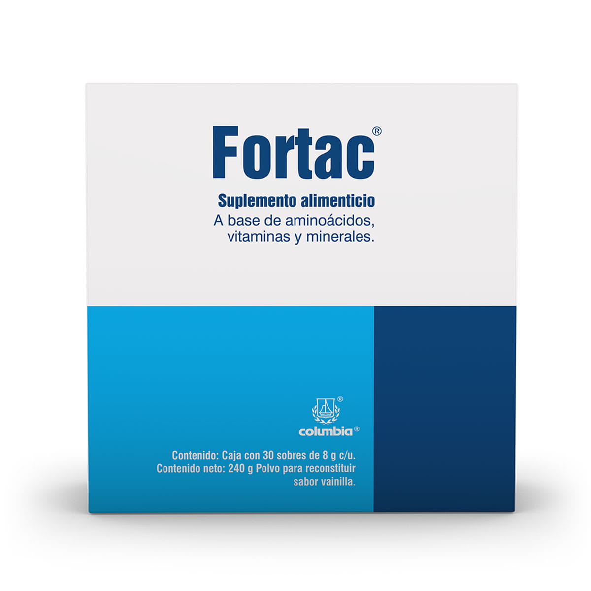 Fortac Suplemento Alimenticio Polvo Vainilla Con 30 Sobres 8 G