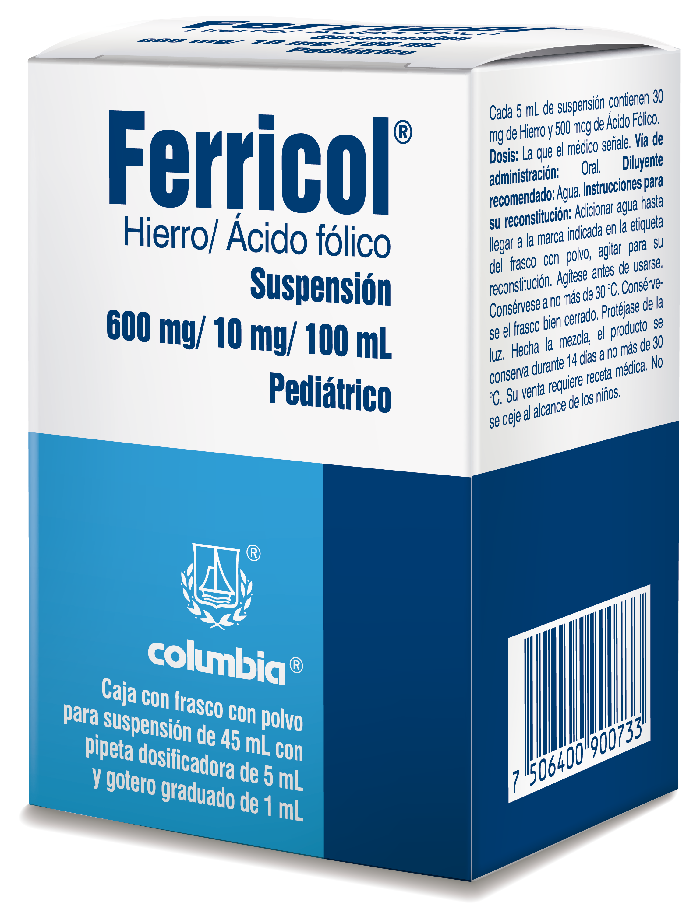 Ferricol Pediatrico 600/10Mg Suspension 45 Ml