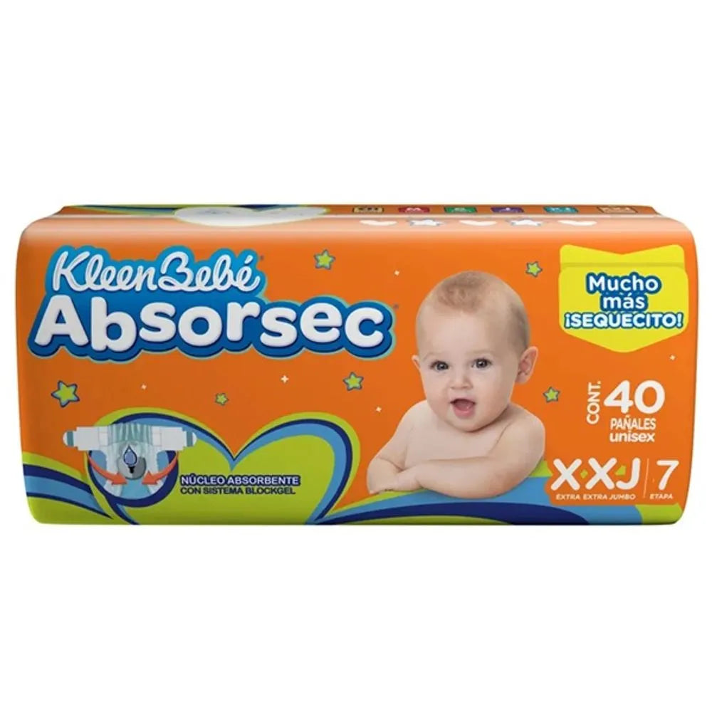Pañal Kbb Absorsec Ultra Extra Jumbo Etapa 7 Con 40