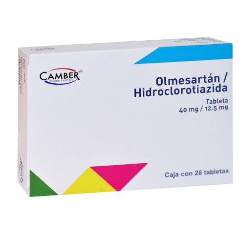Olmesartan/Hidroclorotiazida 40/12.5 Mg Con 28 Tabletas