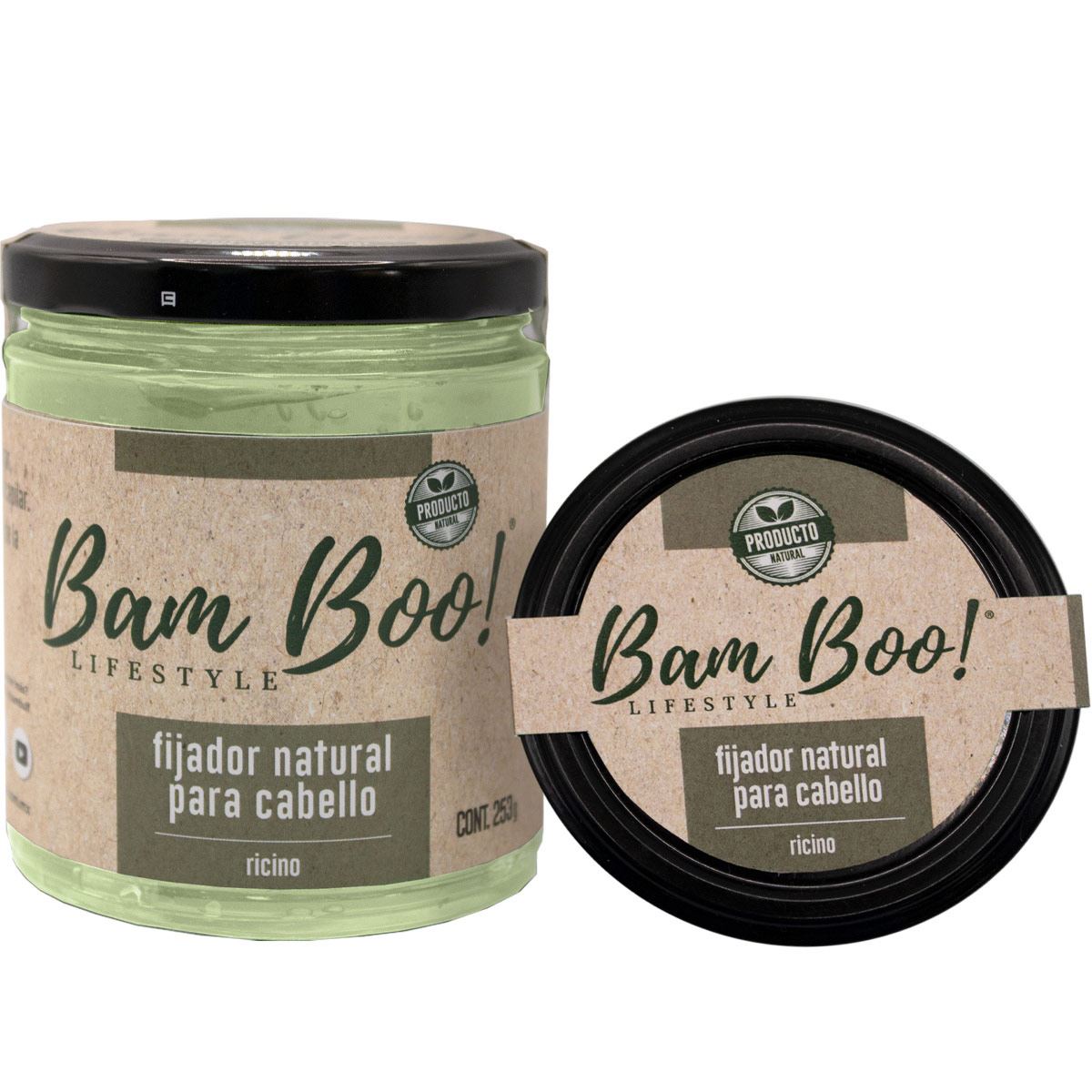 Bam Boo Fijador Natural Para Cabello Ricino 253 Gr