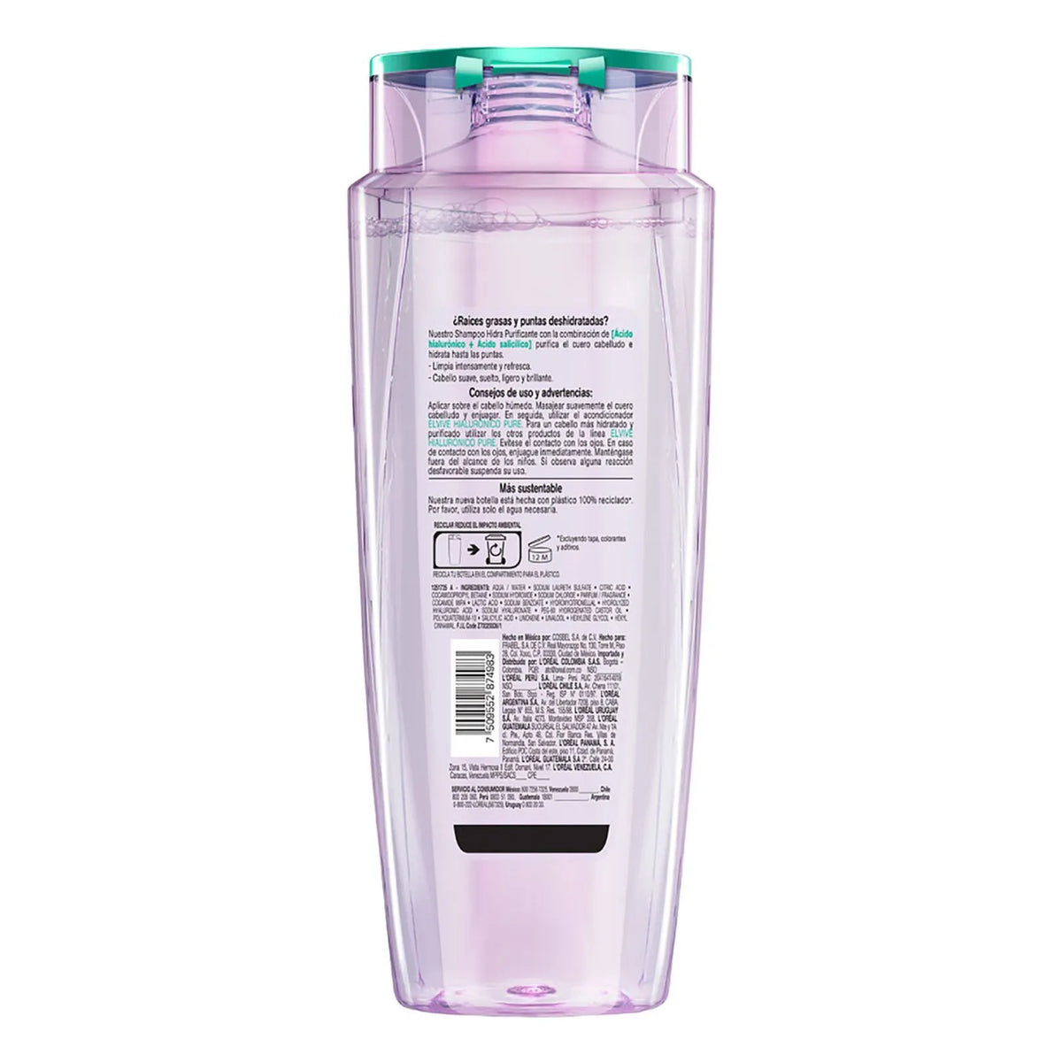 Shampoo Elvive Hidra Purificante Hialuronico Pure 680 Ml