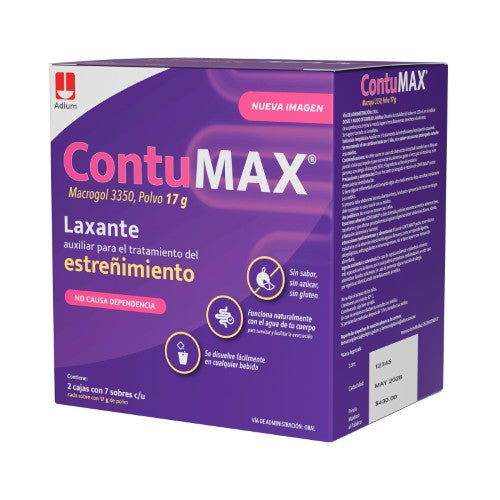 Contumax Laxante -Estreñimiento 2 Cajas Con 7 Sobres De 17 G