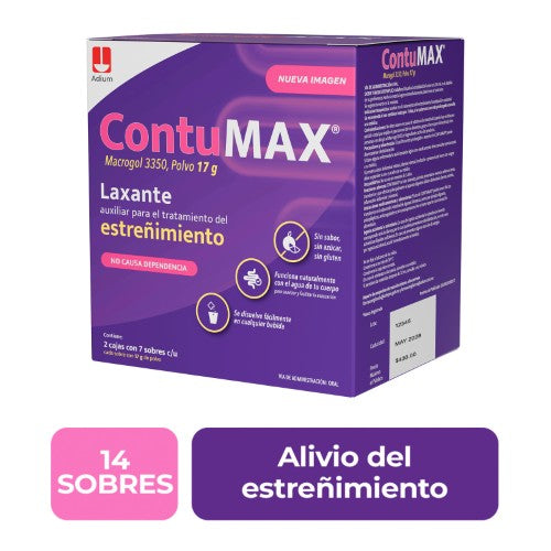 Contumax Laxante -Estreñimiento 2 Cajas Con 7 Sobres De 17 G