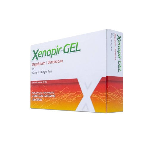 Xenopir-Gel (Magaldrato/Dimeticona) Con 10 Sobres 80 Mg/10 Mg/1 Ml