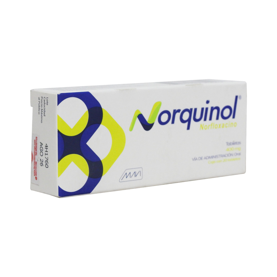 Norquinol (Norfloxacino) 400 Mg Con 20 Tabletas