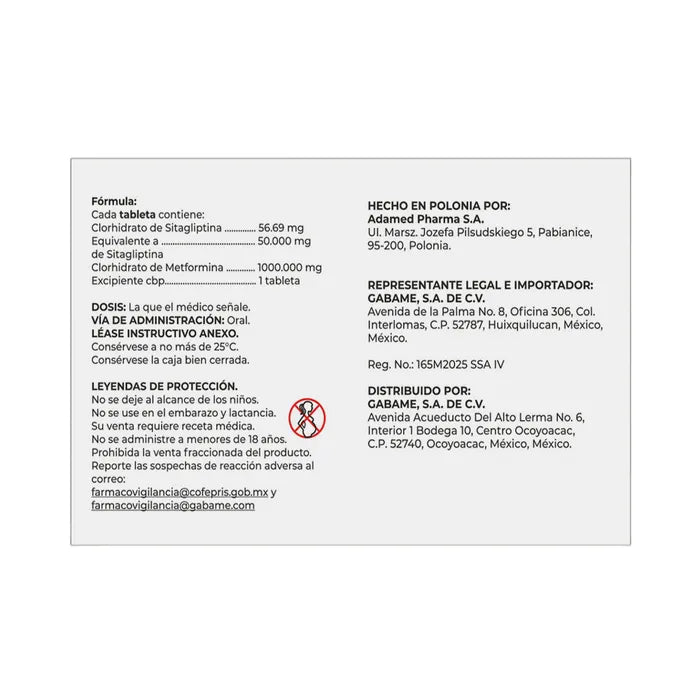 Galameryl 100/1000 Mg Con 28 Tabletas