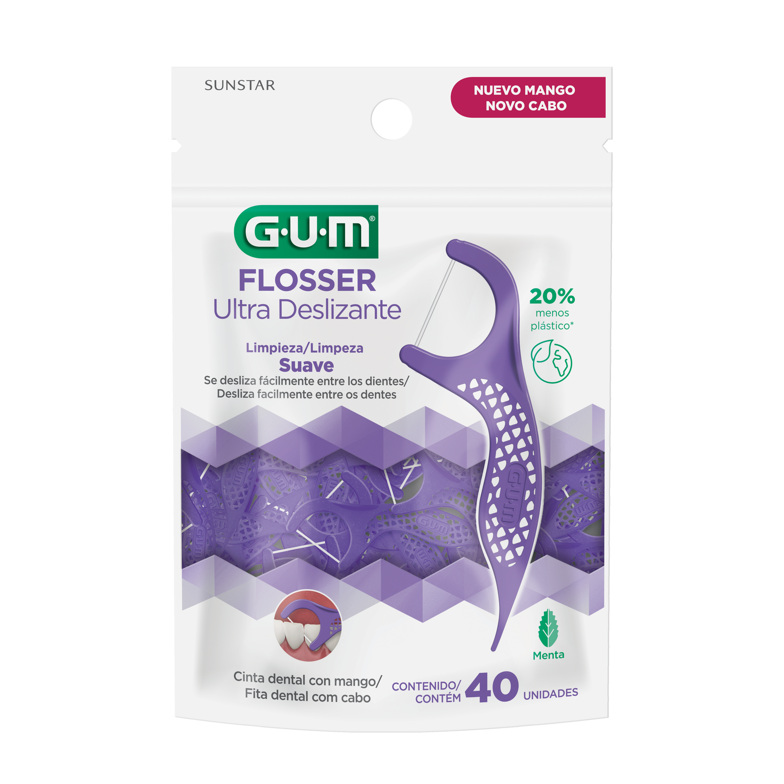 Palillos Gum Con Hilo Dental  Menta