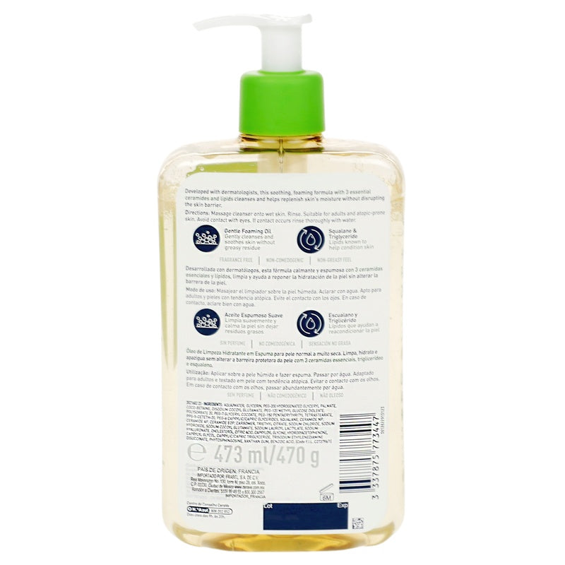 Aceite Limpiador Cerave Espumoso Hidratante 473 Ml 3337875773447  perfil 3