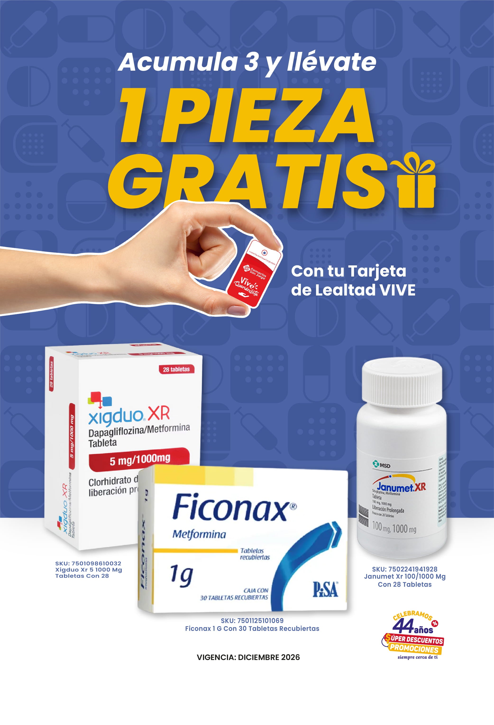 Acumula 3 y llévate 1 pieza gratis