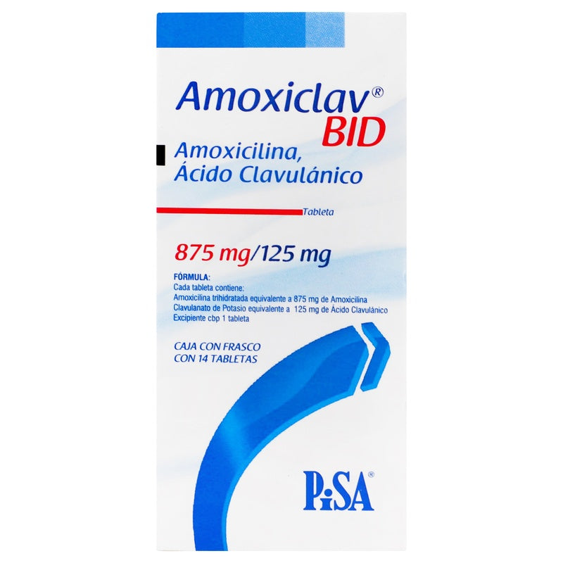 Amoxiclav-Bid 875/125 Mg Con 14 Tabletas 7501125175626  perfil 2