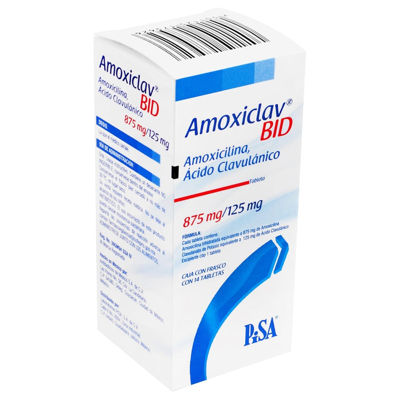 Amoxiclav-Bid 875/125 Mg Con 14 Tabletas 7501125175626  perfil 3