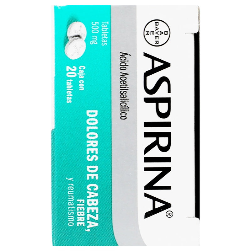 Aspirina 500 Mg Con 20 Tabletas 7501008499047  perfil 2