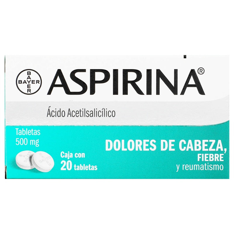Aspirina 500 Mg Con 20 Tabletas 7501008499047  perfil 5