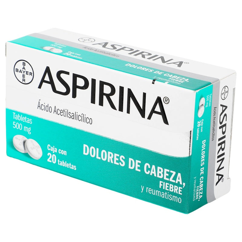 Aspirina 500 Mg Con 20 Tabletas 7501008499047  perfil 6