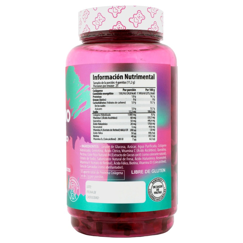 Belabear Colageno+Biotina & Ácido Hialuronico Con 100 Gomitas