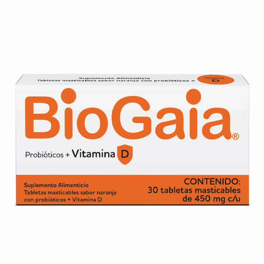 Biogaia Vitamina D Naranja Con 30 Tabletas Masticables