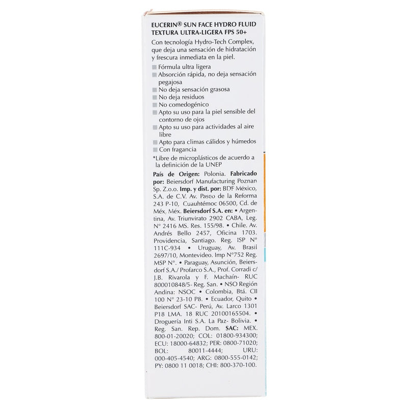 Bloqueador Eucerin Hydro Fluido Fps 50 50 Ml 4005900994776 perfil 2