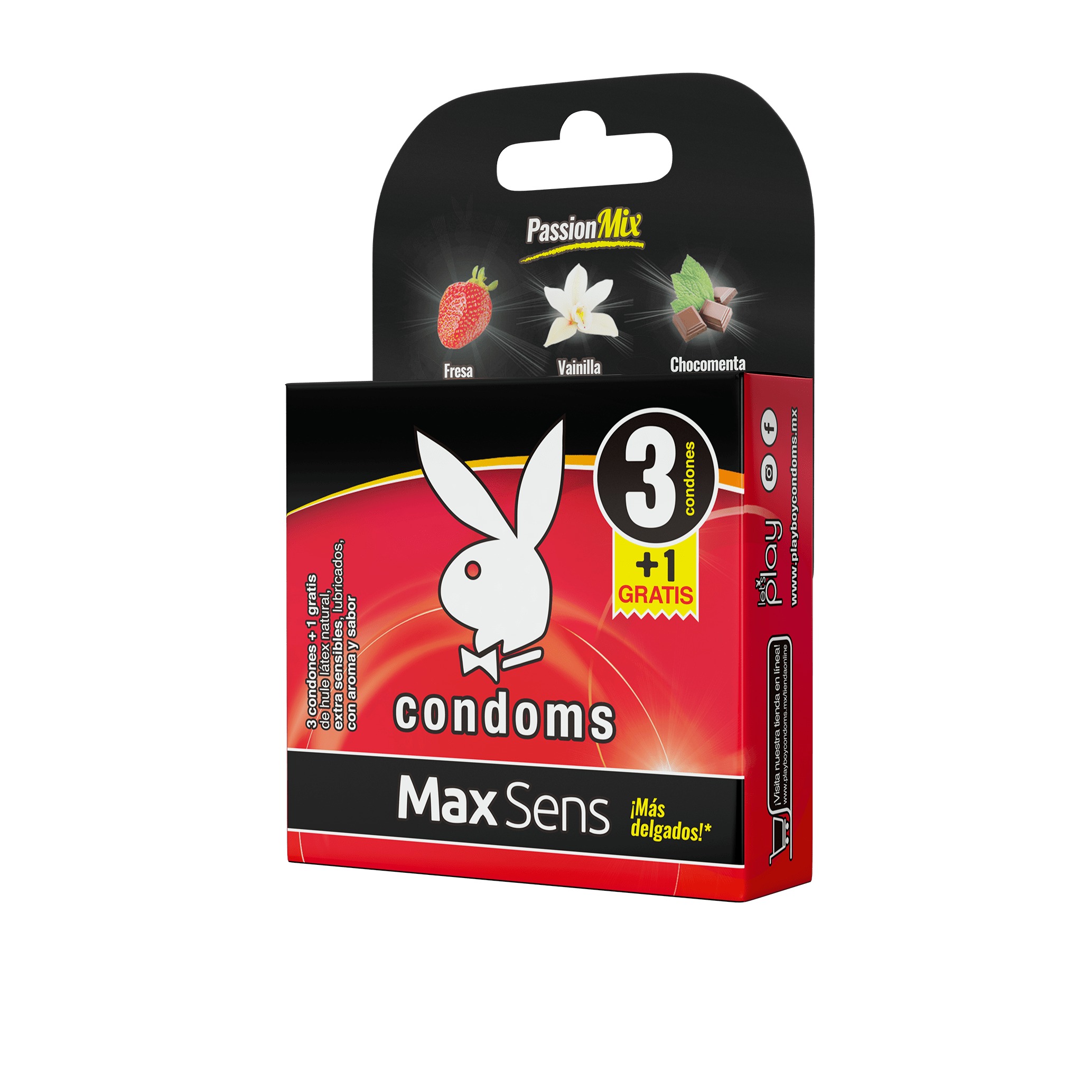 Preservativos  Playboy Passion Mix Con 3 Piezas