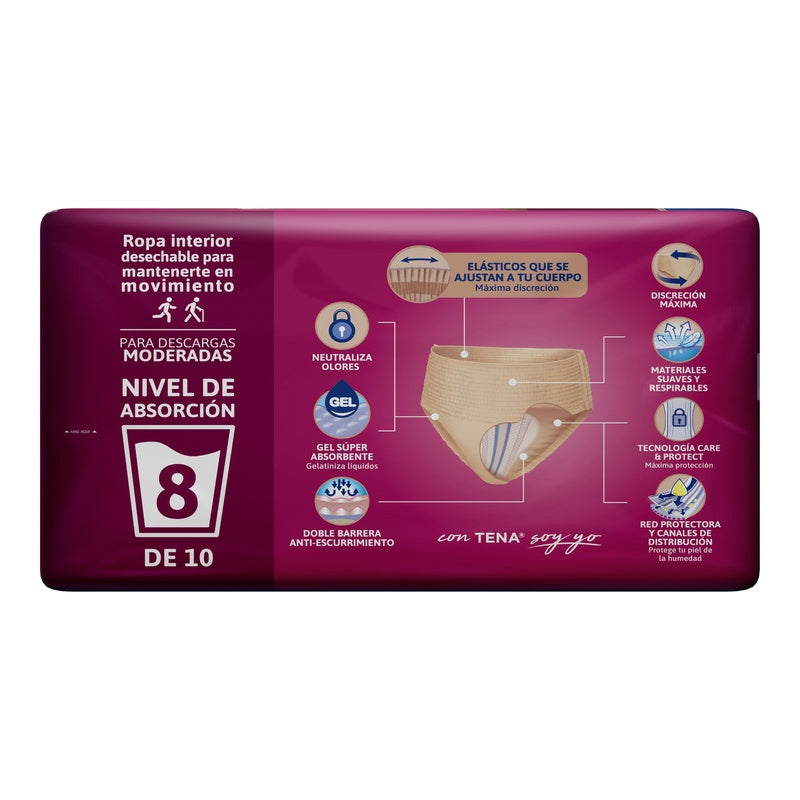 Calzon Tena Pants Beige Chico /Mediano Con 13 Piezas 7501019064357 perfil 11