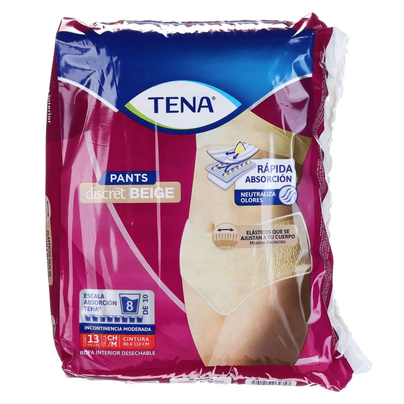 Calzon Tena Pants Beige Chico /Mediano Con 13 Piezas 7501019064357 perfil 14