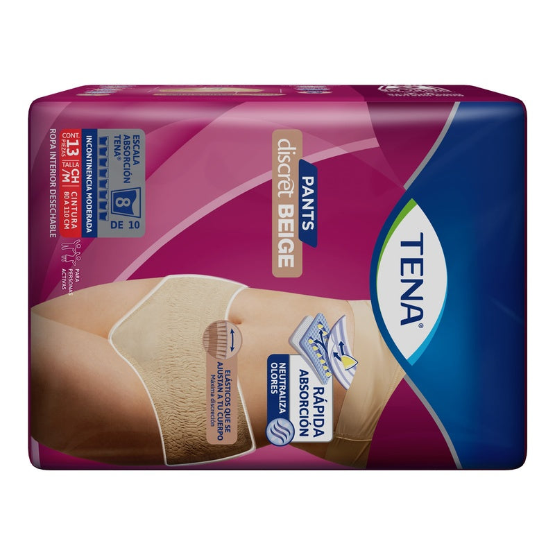 Calzon Tena Pants Beige Chico /Mediano Con 13 Piezas 7501019064357 perfil 9