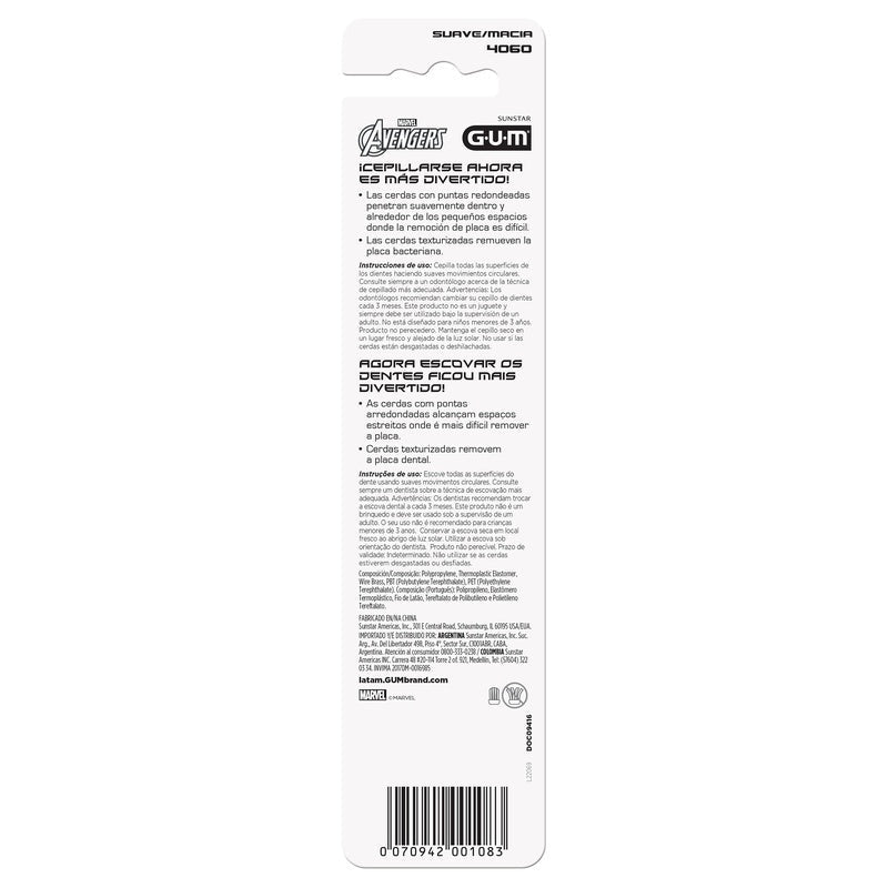 Cepillo Dental Gum Infantil Avengers 2 Pack 70942001083