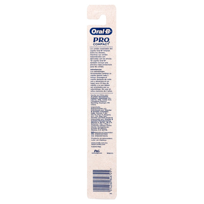 Cepillo Dental Oral-B Pro Compacto Ondulado 3014260846725  perfil 2