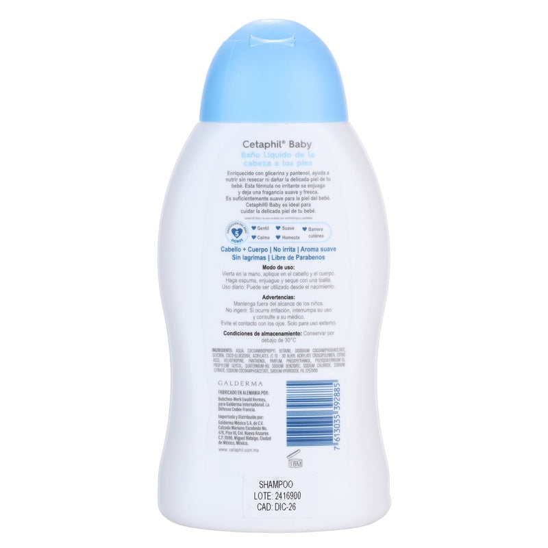 Cetaphil Baby Baño Liquido De Los Pies A La Cabeza 300 Ml 7613035392885 perfil 8
