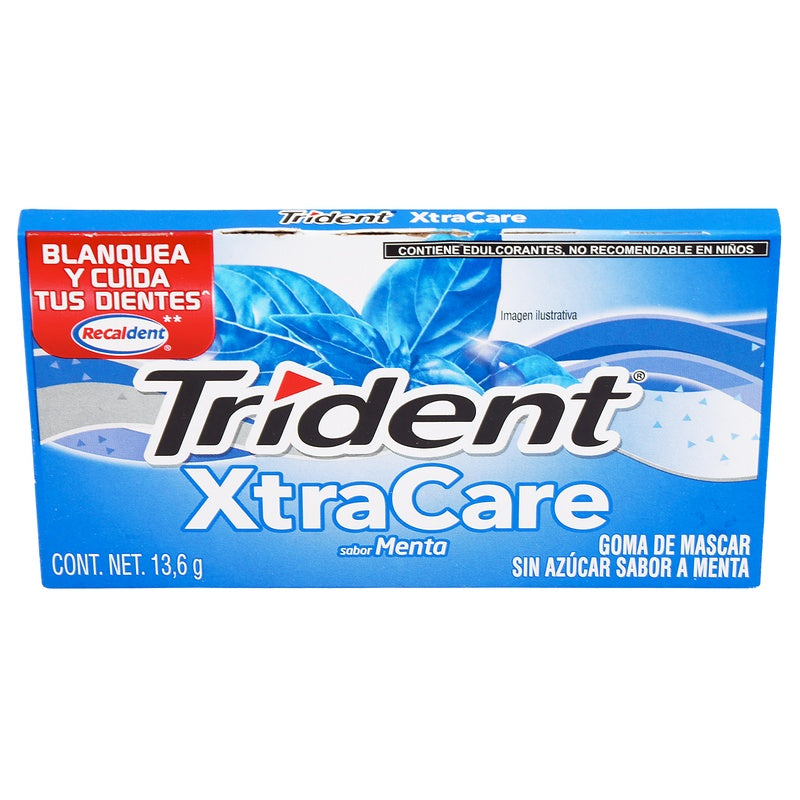Chicle Trident Xtracare 10 Sobres  Menta 7622210571410  perfil 2