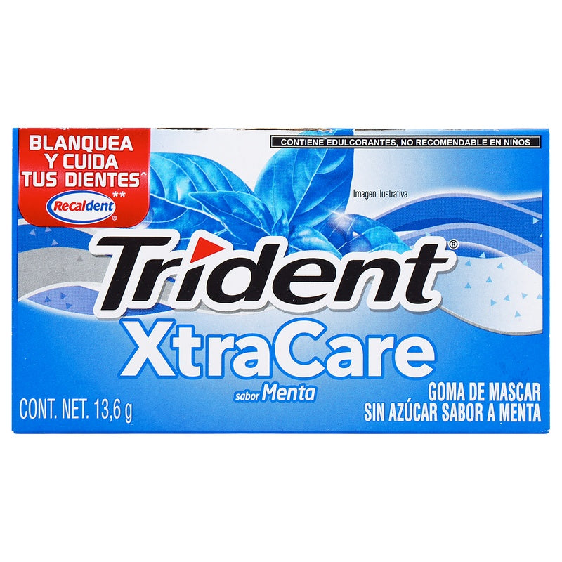 Chicle Trident Xtracare 10 Sobres  Menta 7622210571410  perfil 3