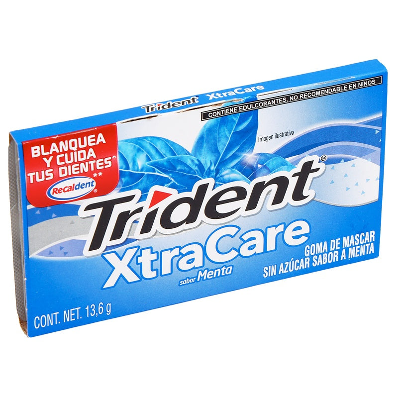 Chicle Trident Xtracare 10 Sobres  Menta 7622210571410  perfil 6