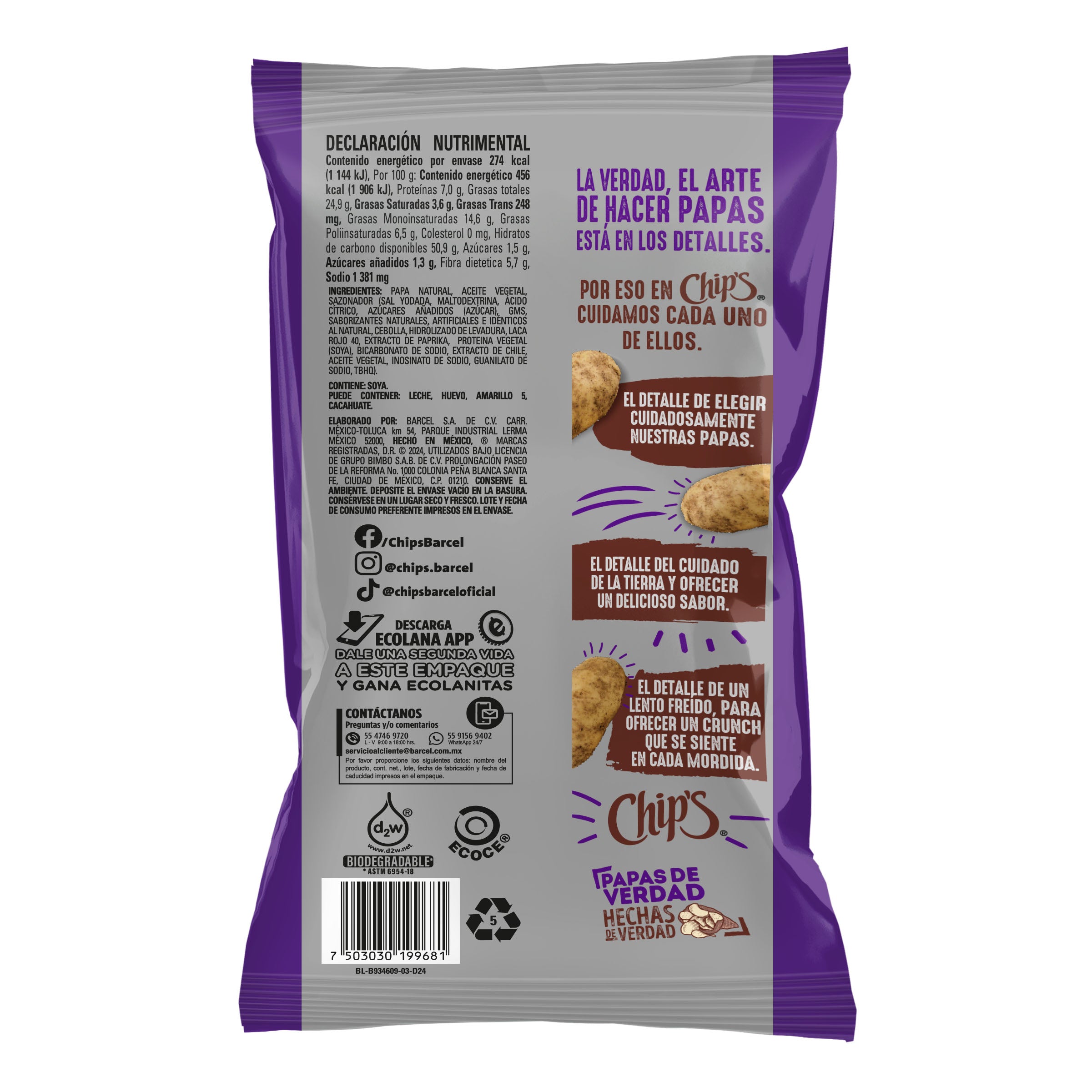 Chips Fuego Chile Y Limon 60 G 7503030199681 vista 2