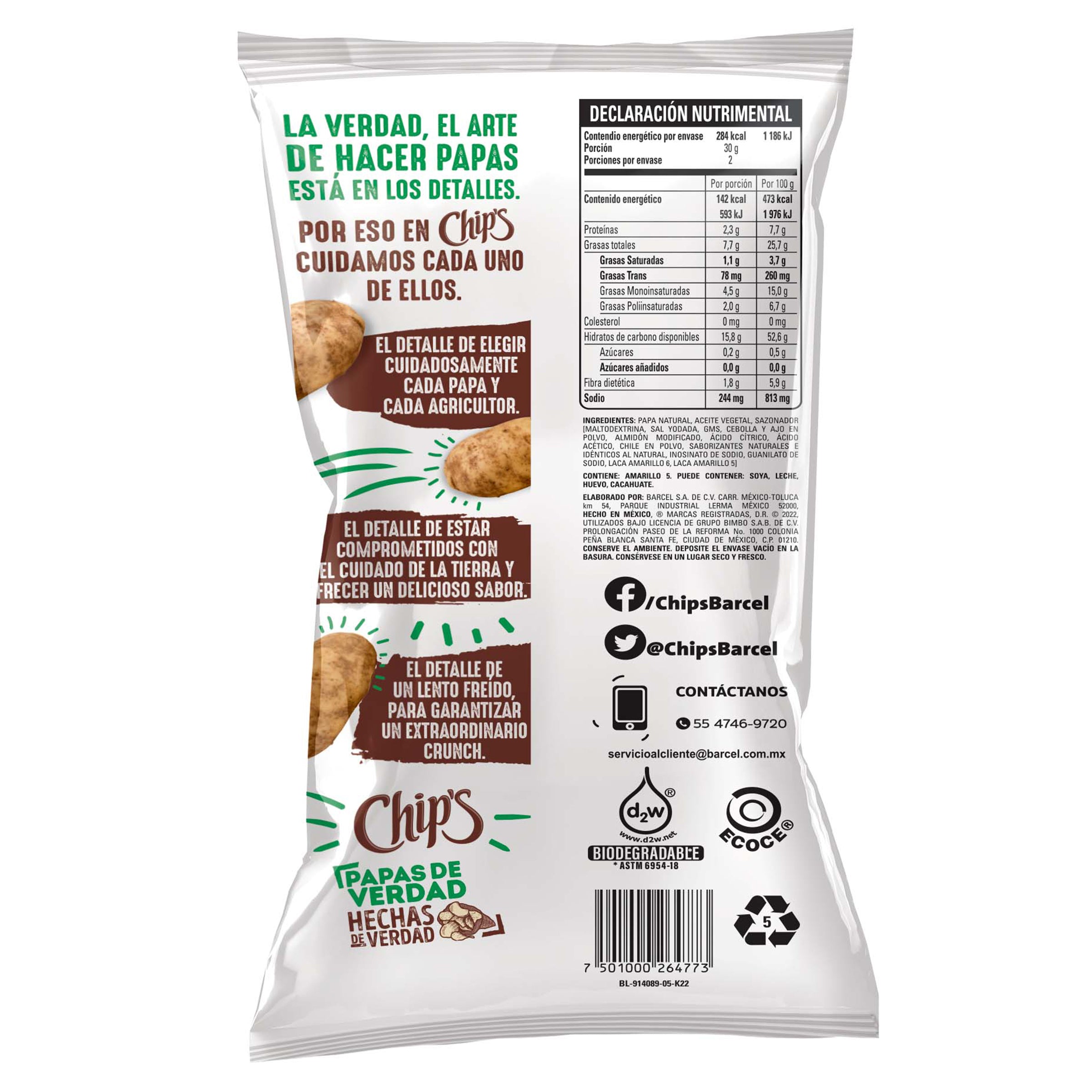 Chips Jalapeño 60 Gr 7501000264773 